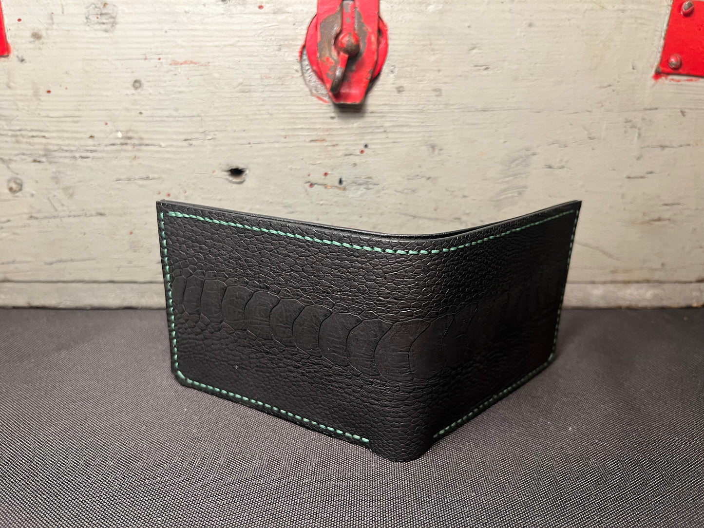 "THE DEPOSIT" GEN. 2 - BLACK OSTRICH LEG/ BLACK BUTTERO (L)