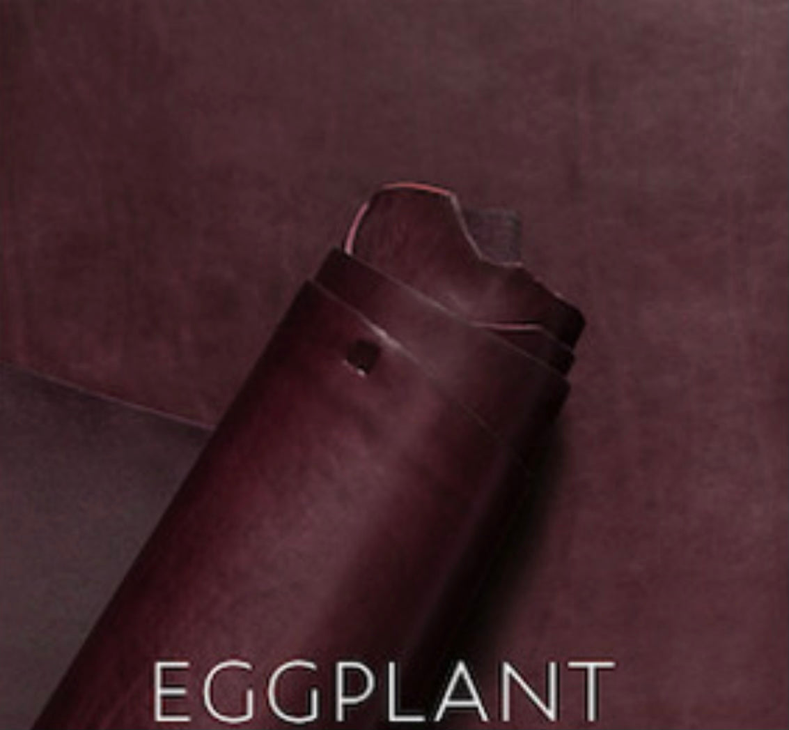 "THE COMPANION" LEATHER DOG COLLAR - EGGPLANT