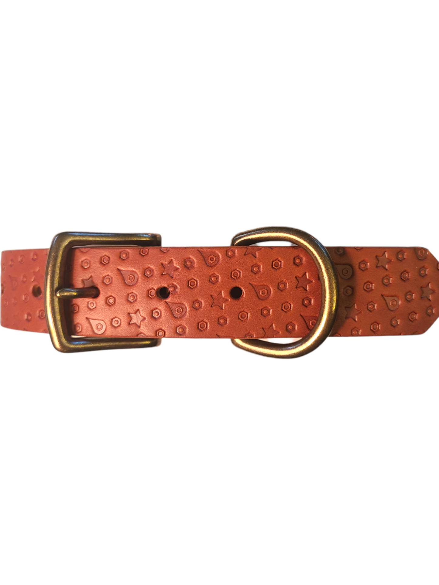 "THE COMPANION SS" LEATHER DOG COLLAR - CHESTNUT